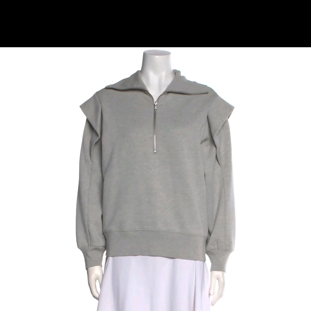 Frame Denim Men's Light Gray Zip-Up Sweater
